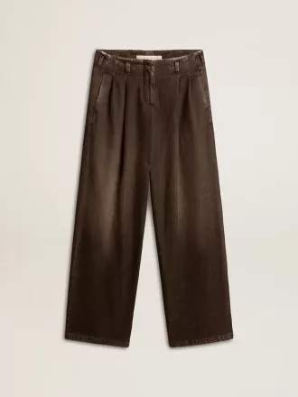 Pantalones de algodón de lavado medio para mujer