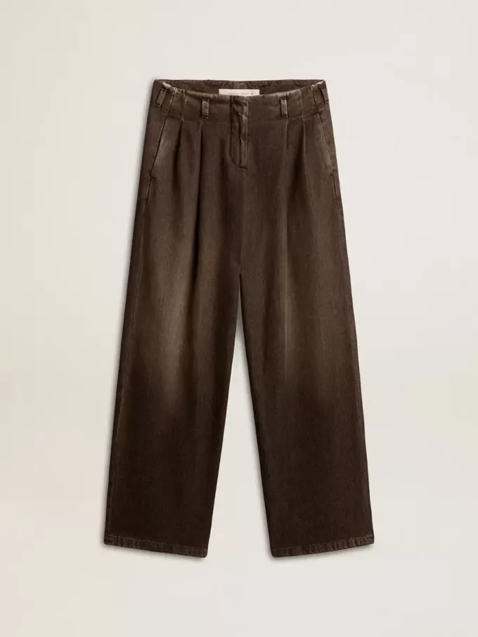 Pantalones de algodón de lavado medio para mujer Pantalones de algodón de lavado medio para mujer