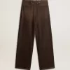 Pantalones de algodón de lavado medio para mujer Pantalones de algodón de lavado medio para mujer