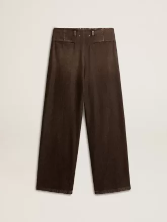 Pantalones de algodón de lavado medio para mujer