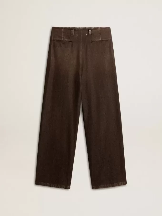 Pantalones de algodón de lavado medio para mujer Pantalones de algodón de lavado medio para mujer