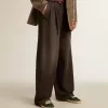 Pantalones de algodón de lavado medio para mujer Pantalones de algodón de lavado medio para mujer