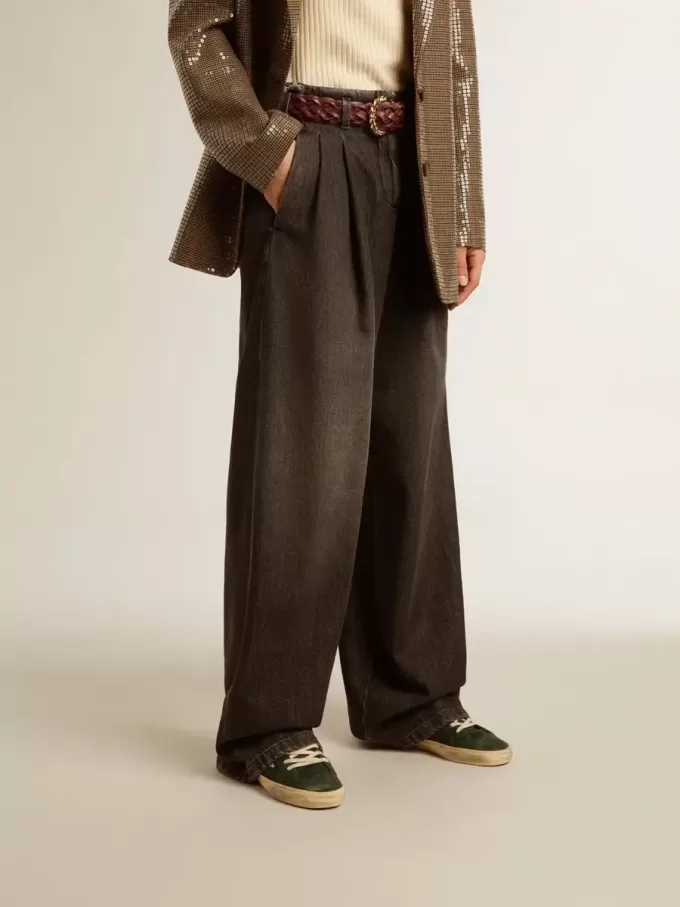 Pantalones de algodón de lavado medio para mujer Pantalones de algodón de lavado medio para mujer