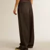 Pantalones de algodón de lavado medio para mujer Pantalones de algodón de lavado medio para mujer