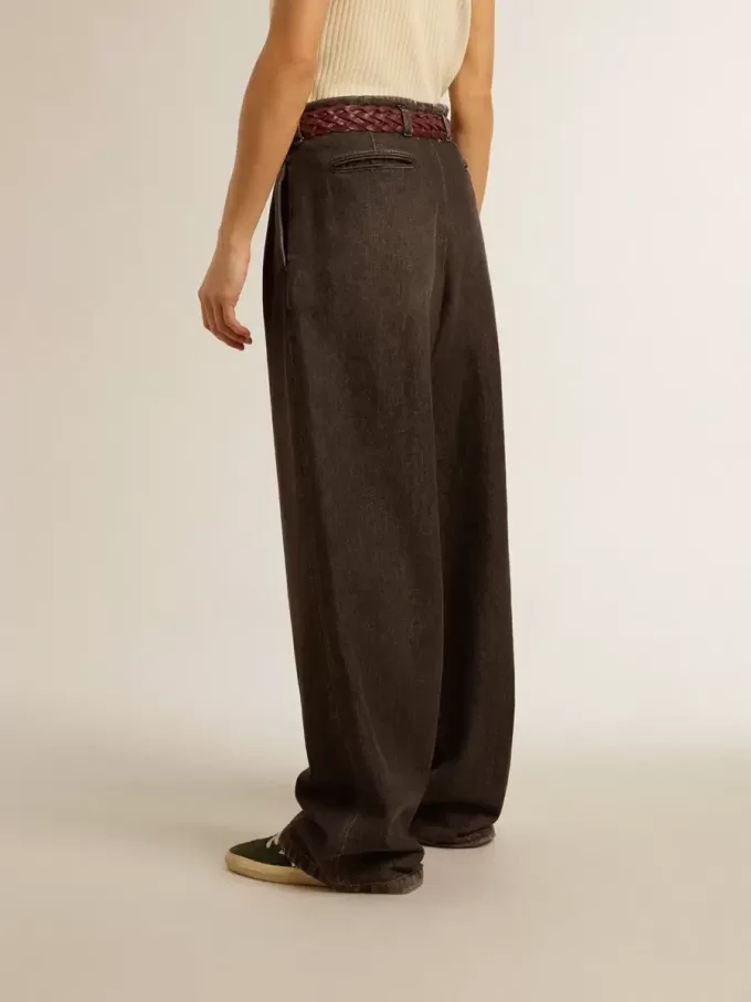 Pantalones de algodón de lavado medio para mujer Pantalones de algodón de lavado medio para mujer