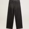 Pantalones de algodón de lavado medio para mujer Pantalones de algodón de lavado medio para mujer