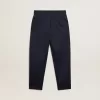 Pantalones de chándal azul oscuro con franja blanca y estrellas en contraste Pantalones de chándal azul oscuro con franja blanca y estrellas en contraste