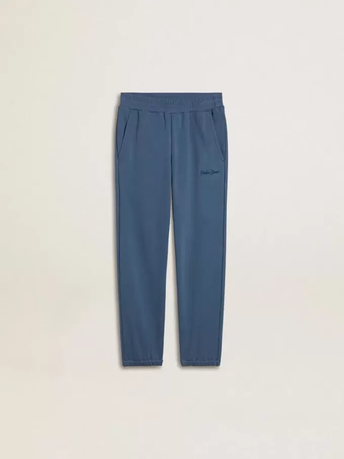 Pantalones de chándal azules para niño con bordado