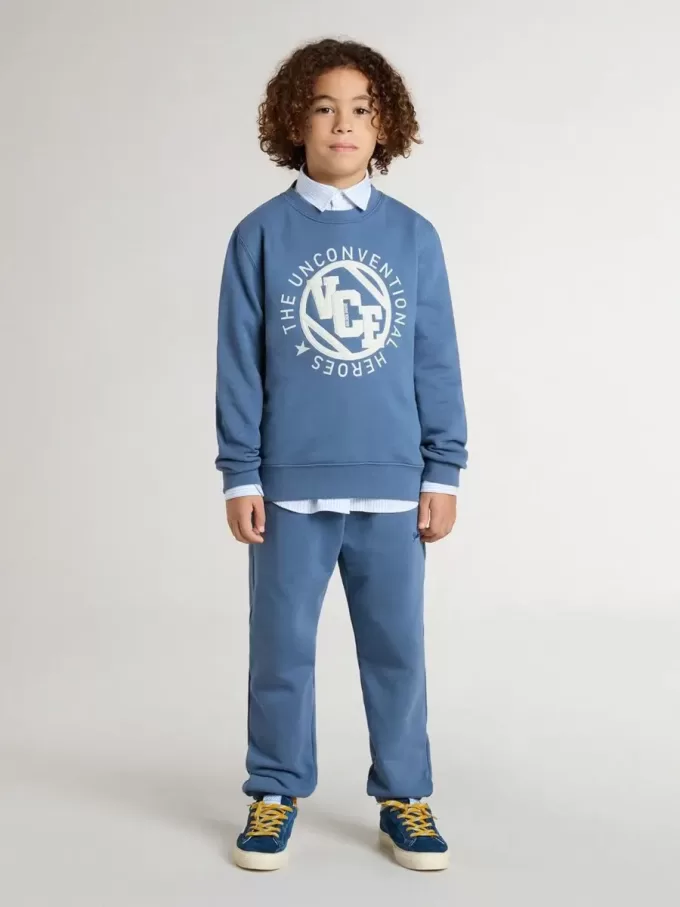 Pantalones de chándal azules para niño con bordado