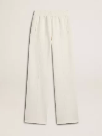 Pantalones de chándal blancos de algodón para mujer