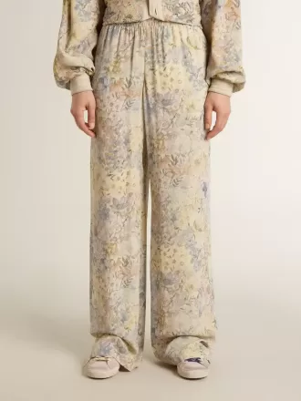 Pantalones de chándal multicolor para mujer con estampado floral