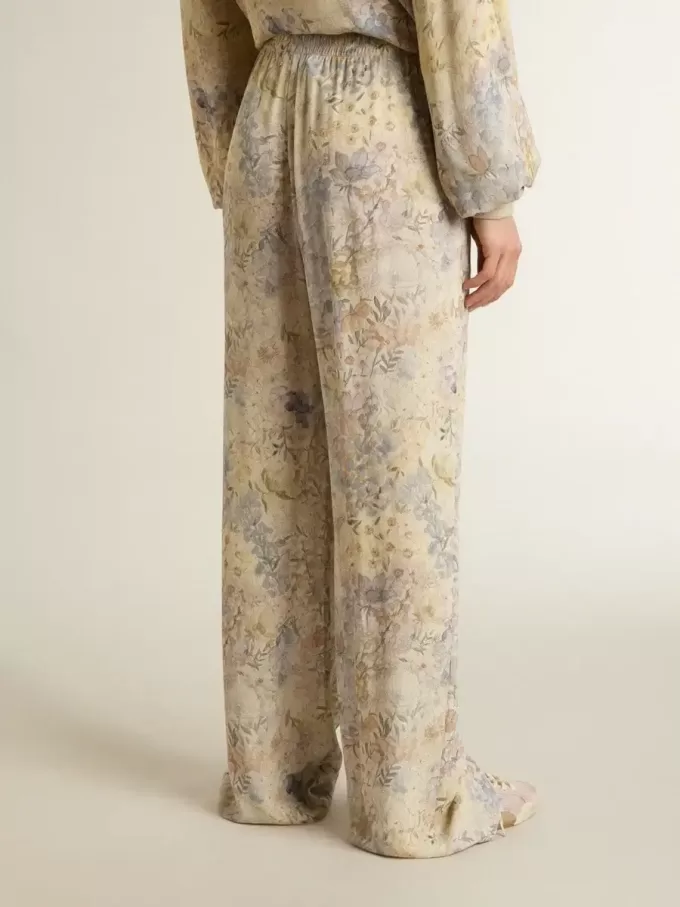 Pantalones de chándal multicolor para mujer con estampado floral Pantalones de chándal multicolor para mujer con estampado floral