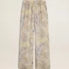 Pantalones de chándal multicolor para mujer con estampado floral Pantalones de chándal multicolor para mujer con estampado floral