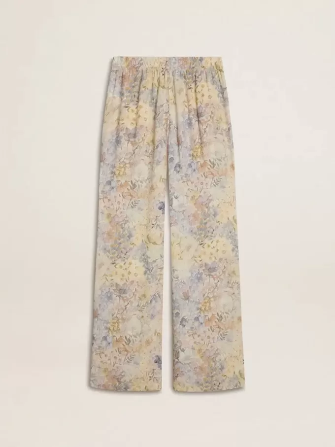 Pantalones de chándal multicolor para mujer con estampado floral Pantalones de chándal multicolor para mujer con estampado floral
