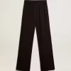 Pantalones de chándal negros de viscosa para mujer Pantalones de chándal negros de viscosa para mujer
