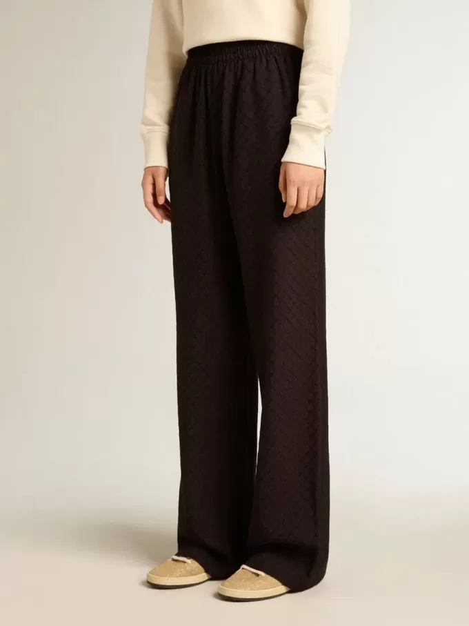Pantalones de chándal negros de viscosa para mujer Pantalones de chándal negros de viscosa para mujer