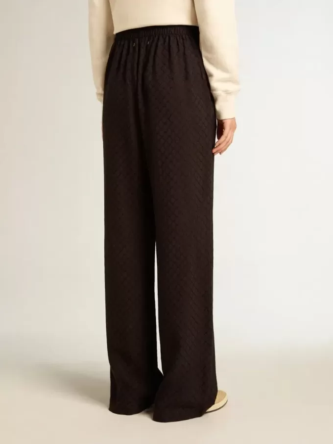 Pantalones de chándal negros de viscosa para mujer Pantalones de chándal negros de viscosa para mujer