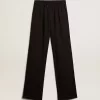 Pantalones de chándal negros de viscosa para mujer Pantalones de chándal negros de viscosa para mujer