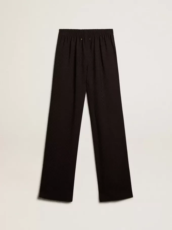 Pantalones de chándal negros de viscosa para mujer Pantalones de chándal negros de viscosa para mujer