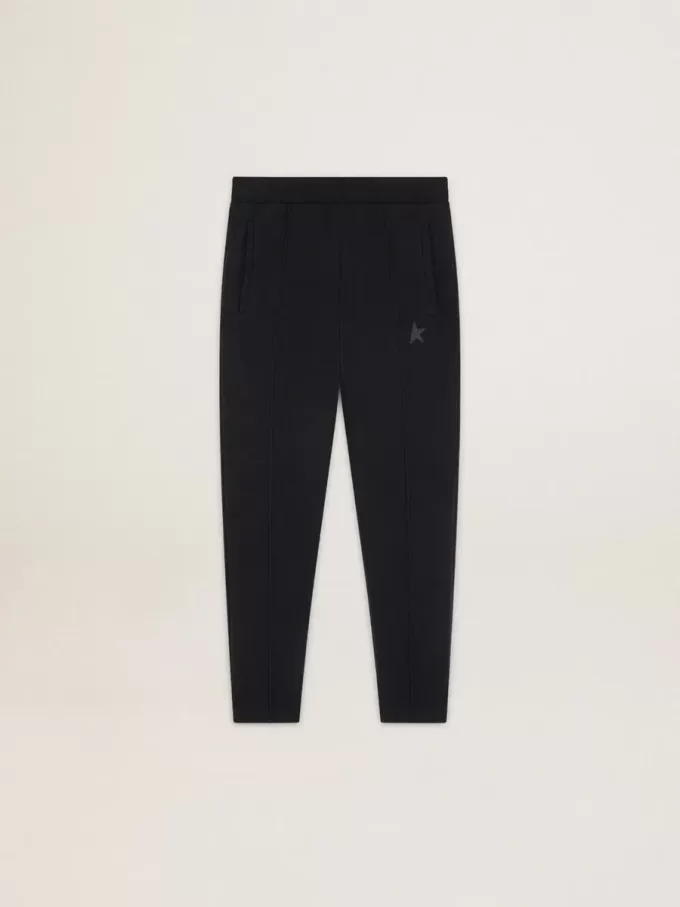 Pantalones de chándal negros para hombre con estrella en la parte delantera Pantalones de chándal negros para hombre con estrella en la parte delantera