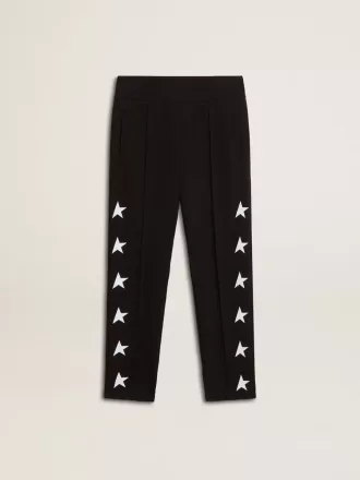 Pantalones de chándal negros para niño con estrellas blancas Pantalones de chándal negros para niño con estrellas blancas