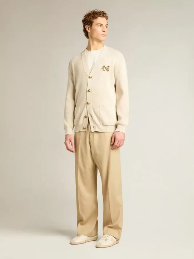 Pantalones de chándal para hombre color arena con bolsillo trasero Pantalones de chándal para hombre color arena con bolsillo trasero