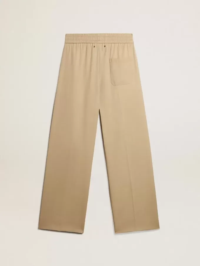 Pantalones de chándal para hombre color arena con bolsillo trasero Pantalones de chándal para hombre color arena con bolsillo trasero