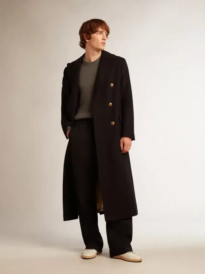 Pantalones de chándal para hombre de lana azul oscuro Pantalones de chándal para hombre de lana azul oscuro