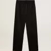 Pantalones de chándal para hombre en lana negra Pantalones de chándal para hombre en lana negra