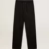 Pantalones de chándal para hombre en lana negra Pantalones de chándal para hombre en lana negra