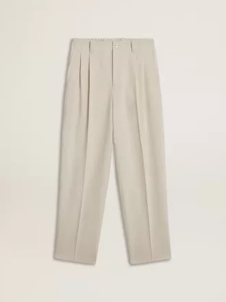 Pantalones de chándal para hombre en mezcla de lana caqui Pantalones de chándal para hombre en mezcla de lana caqui