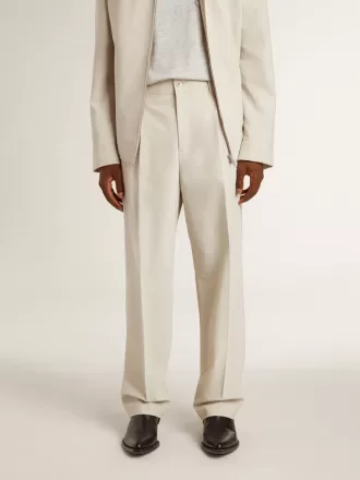 Pantalones de chándal para hombre en mezcla de lana caqui Pantalones de chándal para hombre en mezcla de lana caqui
