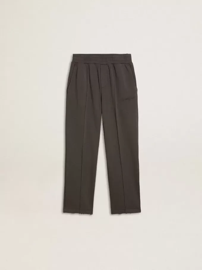 Pantalones de chándal para niño en verde militar con bordados Pantalones de chándal para niño en verde militar con bordados