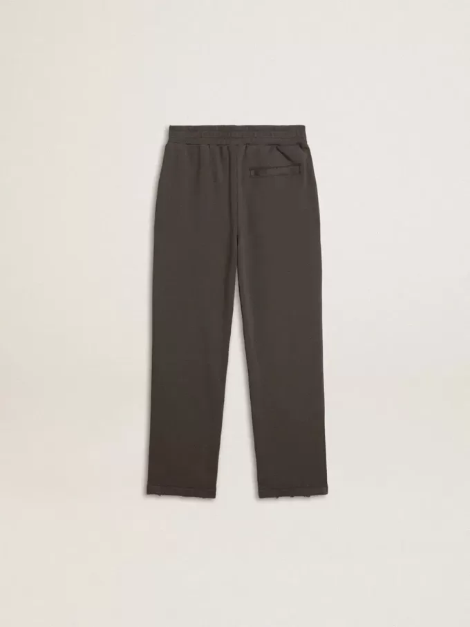 Pantalones de chándal para niño en verde militar con bordados Pantalones de chándal para niño en verde militar con bordados
