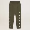 Pantalones de chándal para niño en verde militar con estrellas blancas Pantalones de chándal para niño en verde militar con estrellas blancas