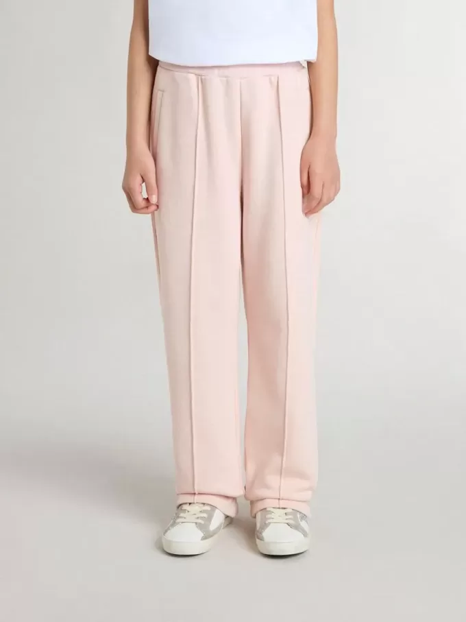 Pantalones de chándal rosas con estampado para niña Pantalones de chándal rosas con estampado para niña