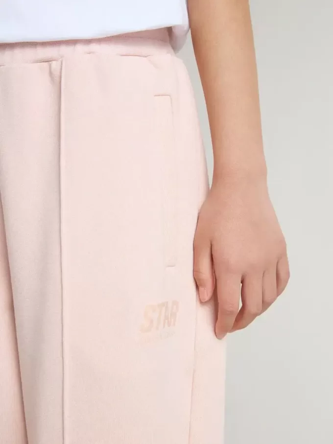 Pantalones de chándal rosas con estampado para niña Pantalones de chándal rosas con estampado para niña