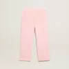 Pantalones de chándal rosas con estrella brillante en la parte delantera. Pantalones de chándal rosas con estrella brillante en la parte delantera.