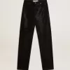 Pantalones de denim de algodón para mujer con adornos de cristales con efecto sombreado Pantalones de denim de algodón para mujer con adornos de cristales con efecto sombreado