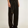 Pantalones de denim de algodón para mujer con adornos de cristales con efecto sombreado Pantalones de denim de algodón para mujer con adornos de cristales con efecto sombreado