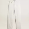 Pantalones de denim de algodón para mujer en color blanco óptico Pantalones de denim de algodón para mujer en color blanco óptico