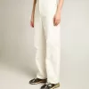 Pantalones de denim de algodón para mujer en color blanco óptico Pantalones de denim de algodón para mujer en color blanco óptico
