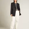 Pantalones de denim de algodón para mujer en color blanco óptico Pantalones de denim de algodón para mujer en color blanco óptico