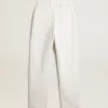 Pantalones de denim de algodón para mujer en color blanco óptico Pantalones de denim de algodón para mujer en color blanco óptico