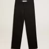 Pantalones de esmoquin para hombre en gabardina de lana negra Pantalones de esmoquin para hombre en gabardina de lana negra
