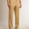 Pantalones de gabardina de lana para hombre en color arena Pantalones de gabardina de lana para hombre en color arena