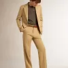 Pantalones de gabardina de lana para hombre en color arena Pantalones de gabardina de lana para hombre en color arena