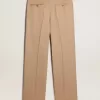 Pantalones de gabardina de lana para hombre en color arena Pantalones de gabardina de lana para hombre en color arena