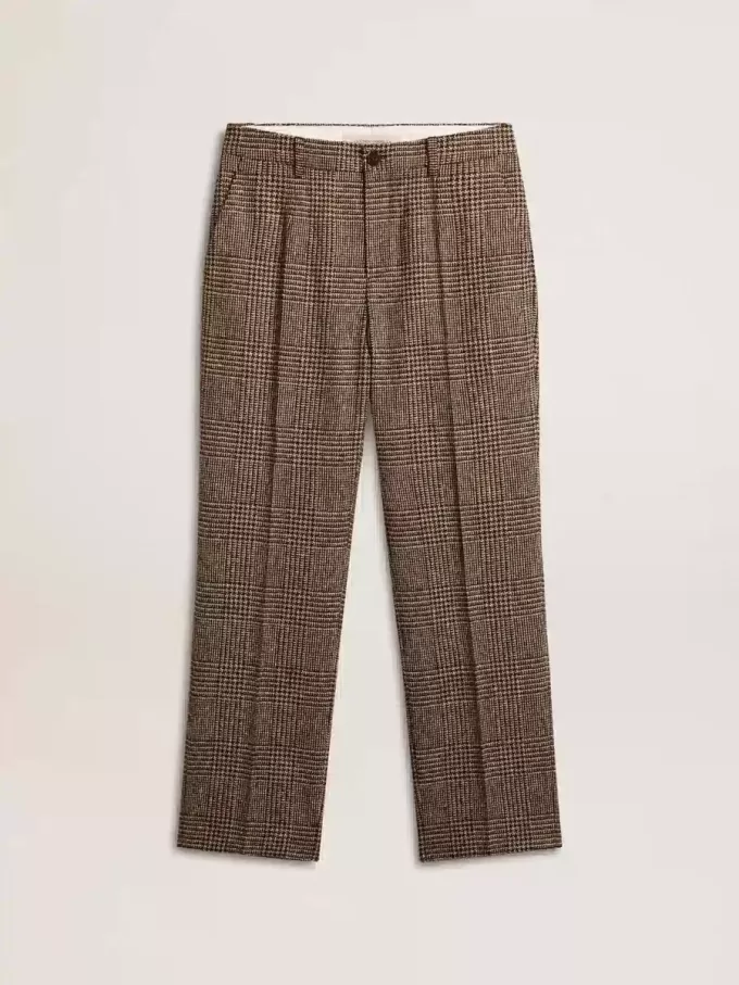 Pantalones de hombre con estampado de pata de gallo Pantalones de hombre con estampado de pata de gallo