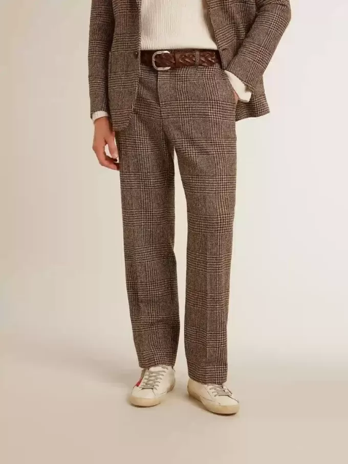 Pantalones de hombre con estampado de pata de gallo Pantalones de hombre con estampado de pata de gallo